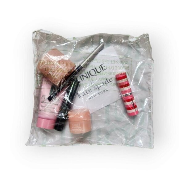 Clinique x‎ Kate Spade Cosmetic Gift Set Makeup Lipstick Cleanser Moisturizer - Picture 1 of 7